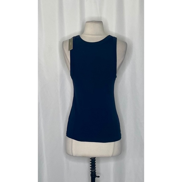 NWT!! J. CREW Perfect Fit High Neck Tank Top Solid Navy Blue Nautical Small - Picture 9 of 15